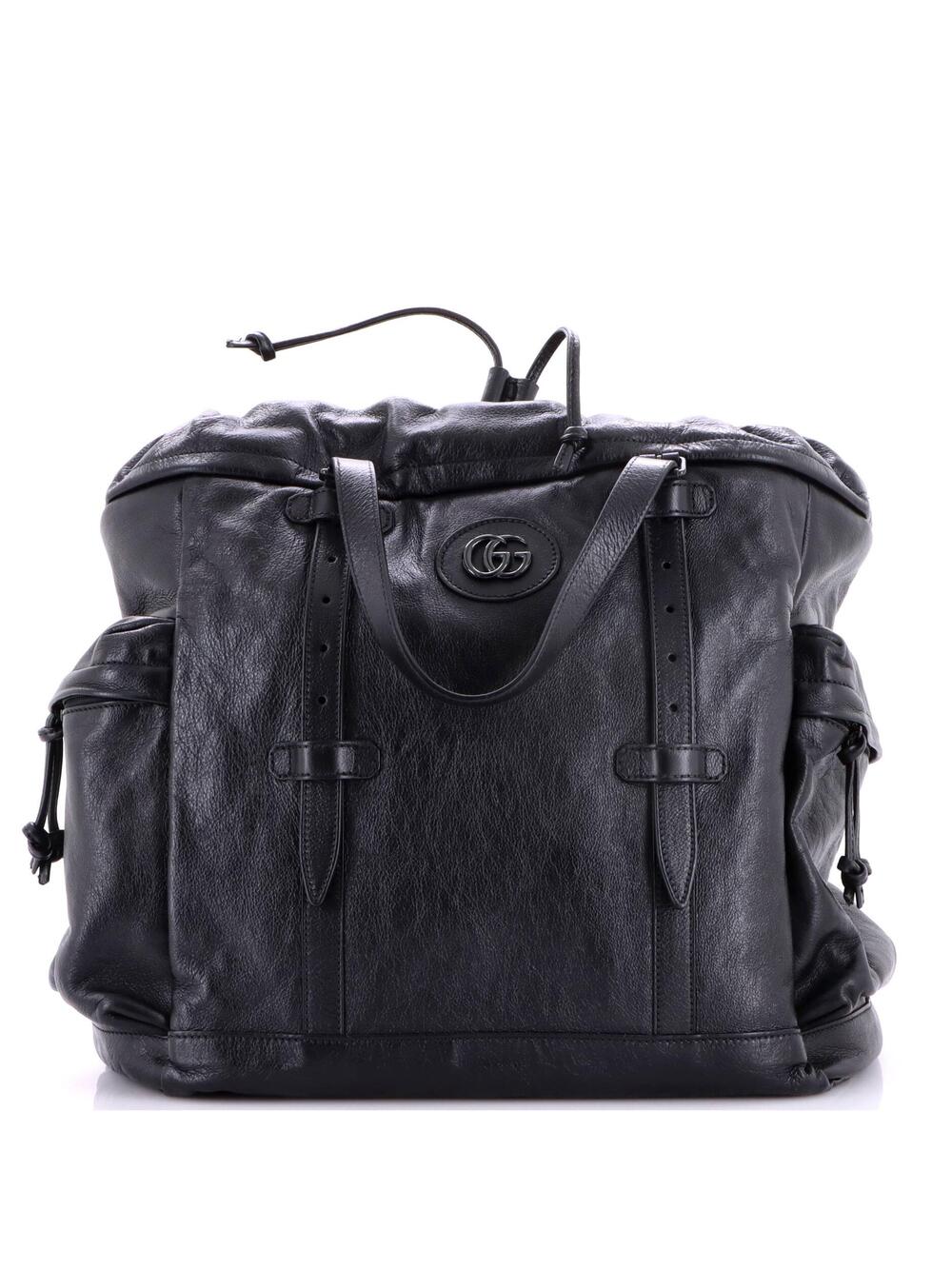 Gucci Tonal Gg Drawstring Tote Leather #370343G10B